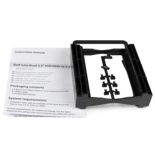 StarTech.com Dual 2.5" SSD/HDD Mounting Bracket for 3.5” Drive Bay - Tool-Less Installation - Image 3