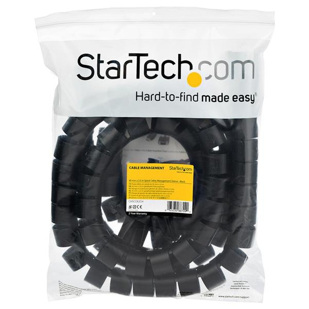StarTech.com 2.5 m (8.2 ft.) Cable-Management Sleeve - Spiral - 45 mm (1.8 in.) Diameter - Image 5