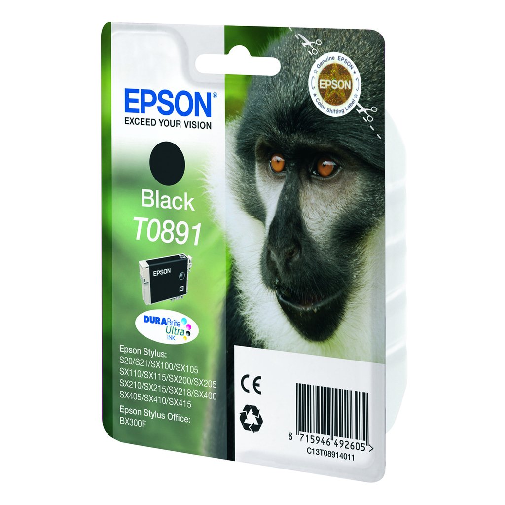 Epson Monkey Singlepack Black T0891 DURABrite Ultra Ink - Image 2