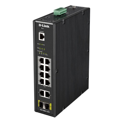 D-Link 12-Port L2 Industrial Smart Managed Switch with 10 x 1GBaseT(X) (8 PoE 240W) & 2 x SFP - Image 2
