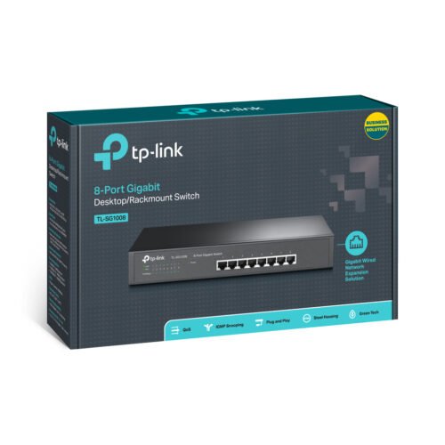 TP-Link TL-SG1008 network switch Unmanaged Gigabit Ethernet (10/100/1000) Black - Image 2