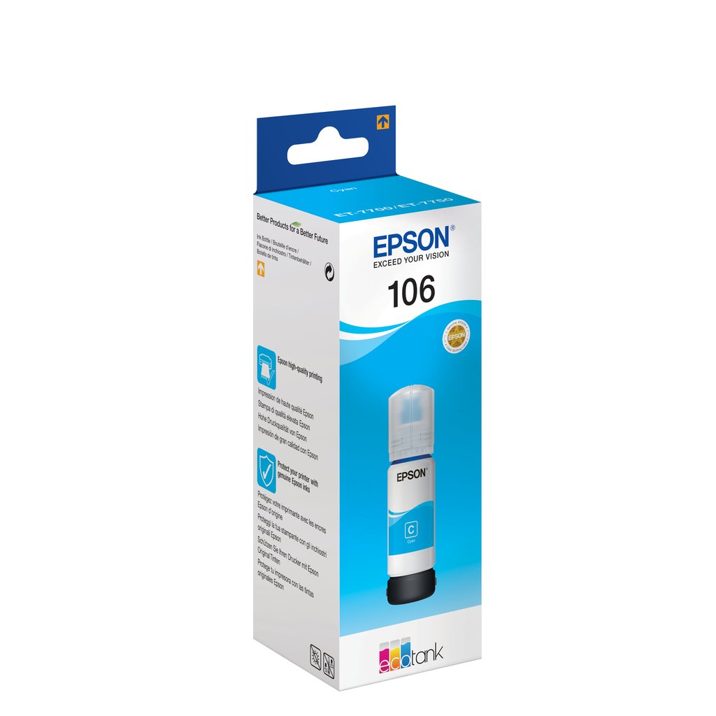 Epson 106 EcoTank Cyan ink bottle - Image 2