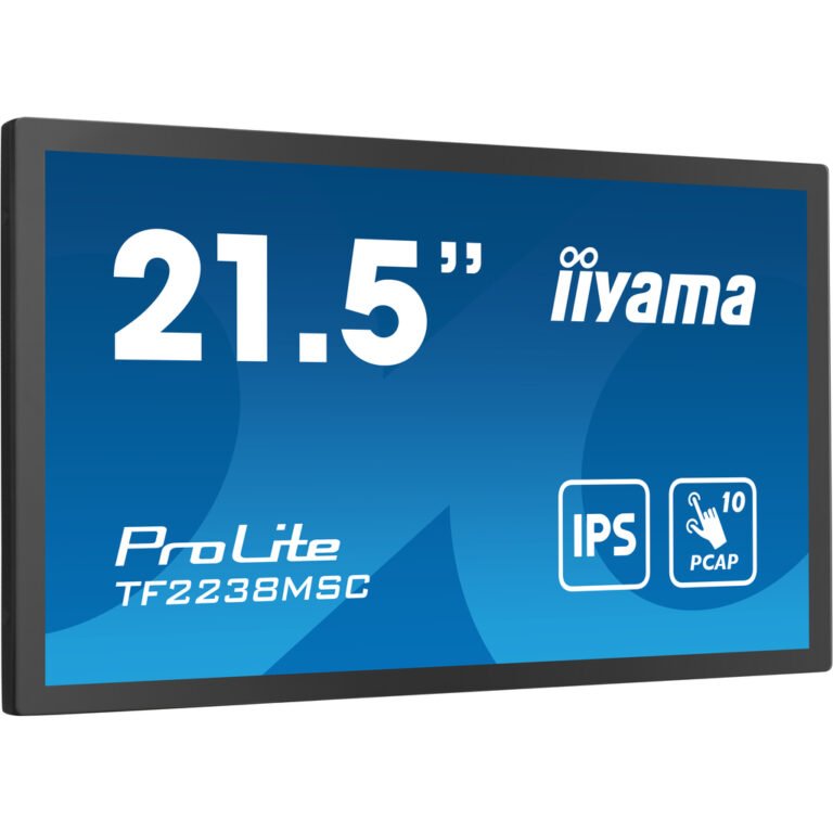 iiyama 21.5” 10pt Optical Bonded PCAP Open Frame Touch monitor with IPS panel technology, edge-to-edge glass design, anti-fin