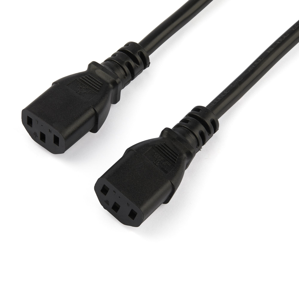 StarTech.com 2m (6ft) Computer Power Y Cord, 18AWG, EU Schuko to 2x C13, 10A 250V, Black Replacement AC Power Cord, Printer Pow - Image 3