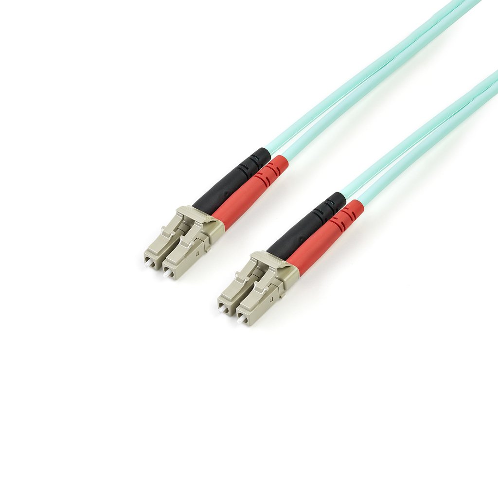 StarTech.com 3m (10ft) LC/UPC to LC/UPC OM3 Multimode Fiber Optic Cable, Full Duplex 50/125µm Zipcord Fiber Cable, 100G, Low I