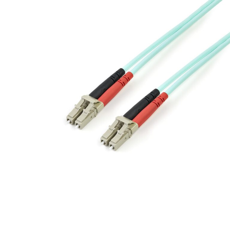 StarTech.com 2m (6ft) LC/UPC to LC/UPC OM3 Multimode Fiber Optic Cable, Full Duplex 50/125µm Zipcord Fiber Cable, 100G, Low In