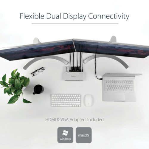 StarTech.com Dual-Monitor USB 3.0 Docking Station with DVI and Vertical Stand - Image 11