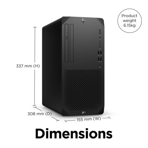 HP Z1 G9 Intel® Core™ i7 i7-12700 16 GB DDR5-SDRAM 512 GB SSD NVIDIA T400 Windows 11 Pro Tower Workstation Black - Image 4