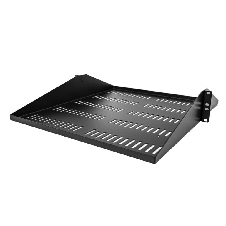 StarTech.com 2U Server Rack Shelf, Center Mounted Universal Vented Rackmount Cantilever Tray for 19" Network Equipment Rack, He