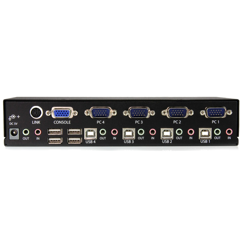 StarTech.com 4 Port Rack Mountable USB KVM Switch with Audio & USB Hub - Image 3