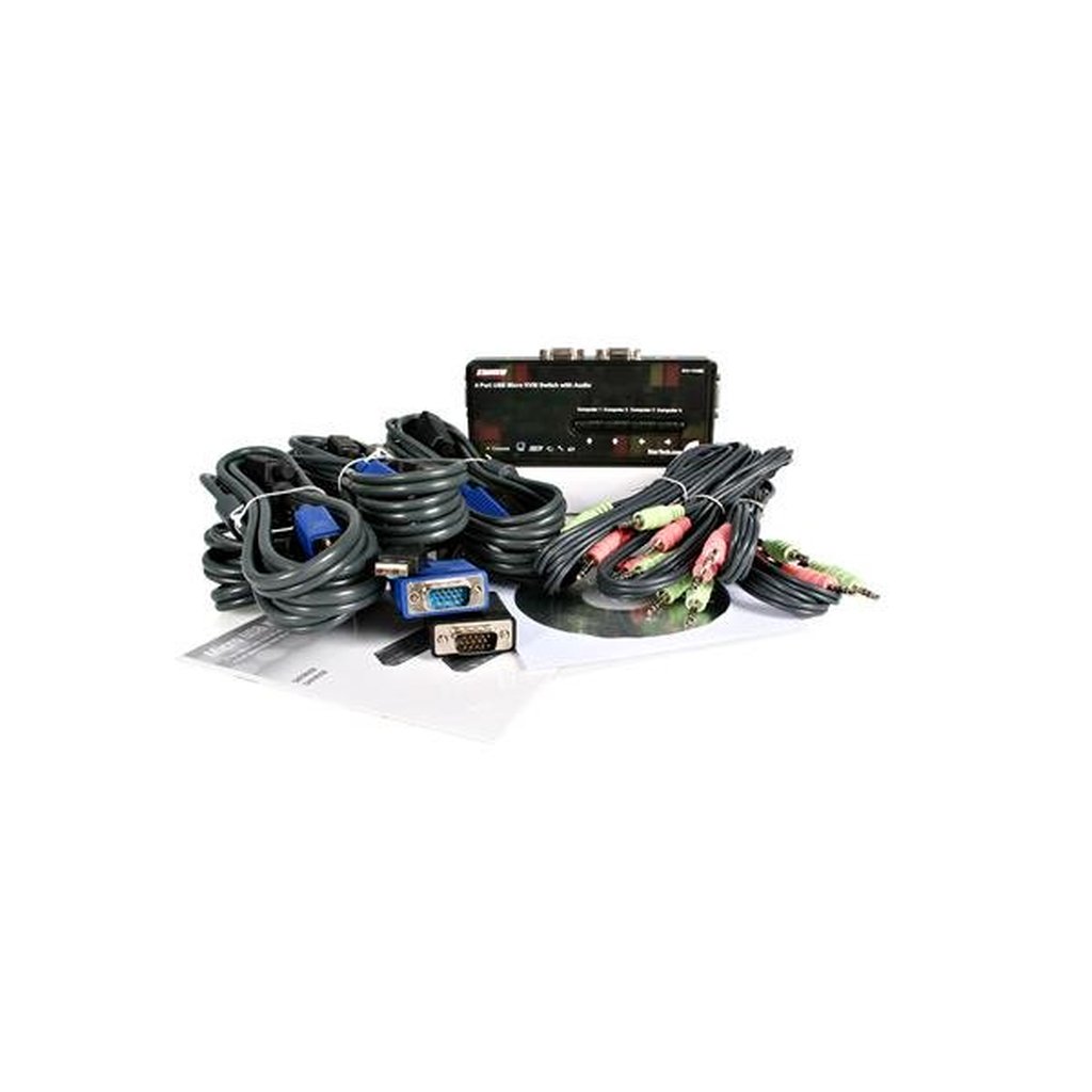 StarTech.com 4 Port Black USB KVM Switch Kit with Cables and Audio - Image 6