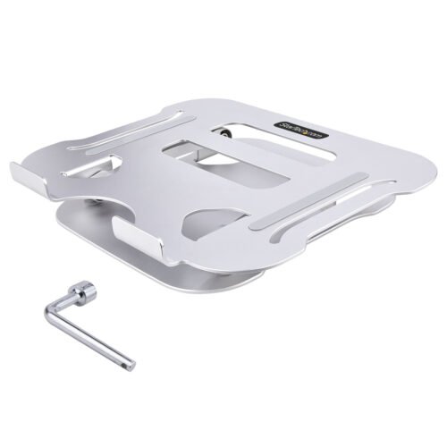 StarTech.com Laptop Stand for Desk, Ergonomic Laptop Stand Adjustable Height, Aluminum, Portable, Supports up to 22lb (10kg), F - Image 4