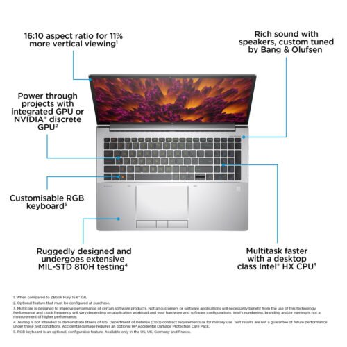 HP ZBook Fury 16 G10 Intel® Core™ i7 i7-13700HX Mobile workstation 40.6 cm (16") WUXGA 32 GB DDR5-SDRAM 1 TB SSD NVI - Image 16