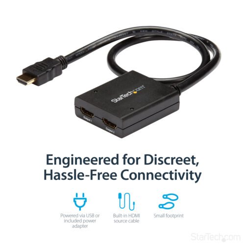 StarTech.com 4K HDMI 2-Port Video Splitter – 1x2 HDMI Splitter – Powered by USB or Power Adapter – 4K 30Hz - Image 15