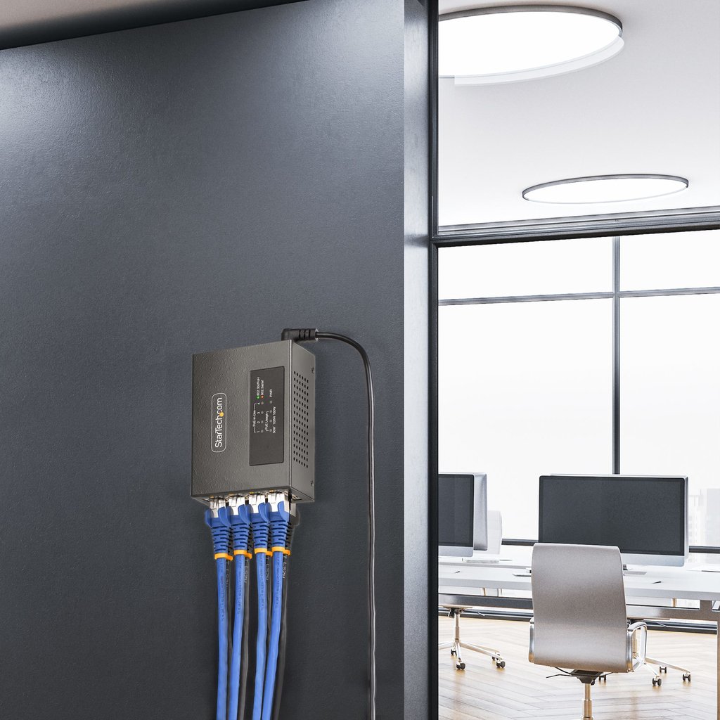 StarTech.com 4-Port Multi-Gigabit PoE++ Injector, 5/2.5/1G Ethernet (NBASE-T), PoE/PoE+/PoE++ (802.3af/802.3at/802.3bt), 160Wat - Image 11