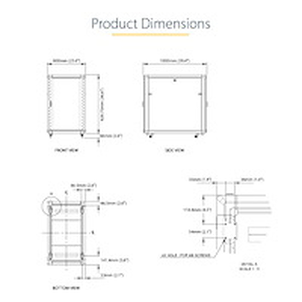 StarTech.com 4-Post 18U Server Rack Cabinet, Lockable 19" Data Rack Cabinet for Computer / AV / IT Equipment, Office / Home Net - Image 6