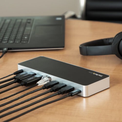 StarTech.com Dual Monitor USB C Docking Station with 60W Power Delivery for Windows Laptops - USB C to HDMI / DVI Dock - USB 3. - Image 7