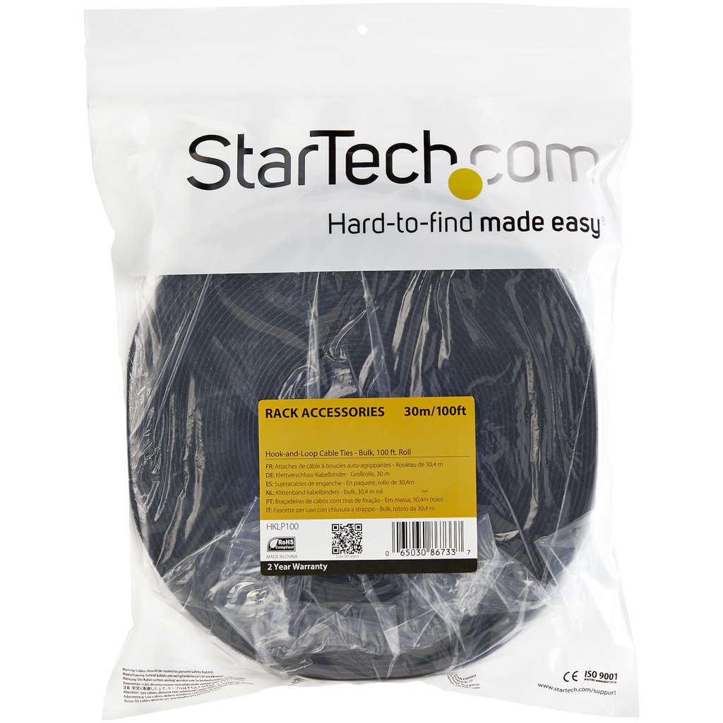 StarTech.com 25ft Hook and Loop Roll - Cut-to-Size Reusable Cable Ties - Bulk Industrial Wire Fastener Tape /Adjustable Fabric - Image 7