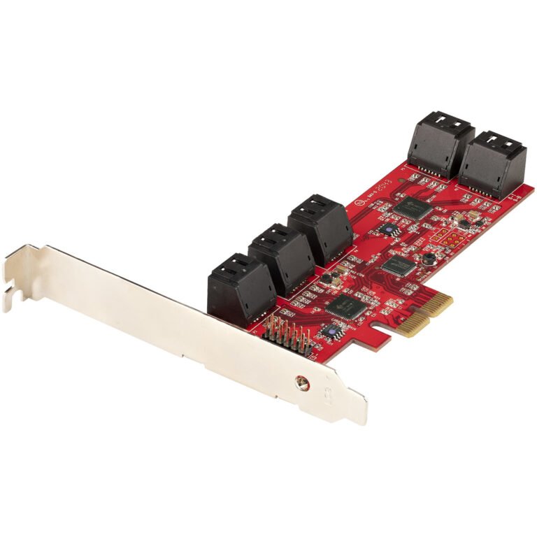 StarTech.com SATA PCIe Card - 10 Port PCIe SATA Expansion Card - 6Gbps - Low/Full Profile - Stacked SATA Connectors - ASM1062 N