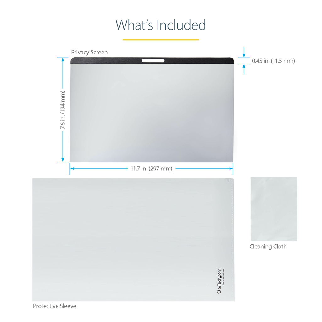 StarTech.com Laptop Privacy Screen for 13 inch MacBook Pro & MacBook Air - Magnetic Removable Security Filter - Blue Light Redu - Image 3