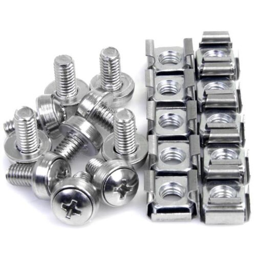 StarTech.com 50 Pkg M6 Mounting Screws and Cage Nuts for Server Rack Cabinet - Image 2