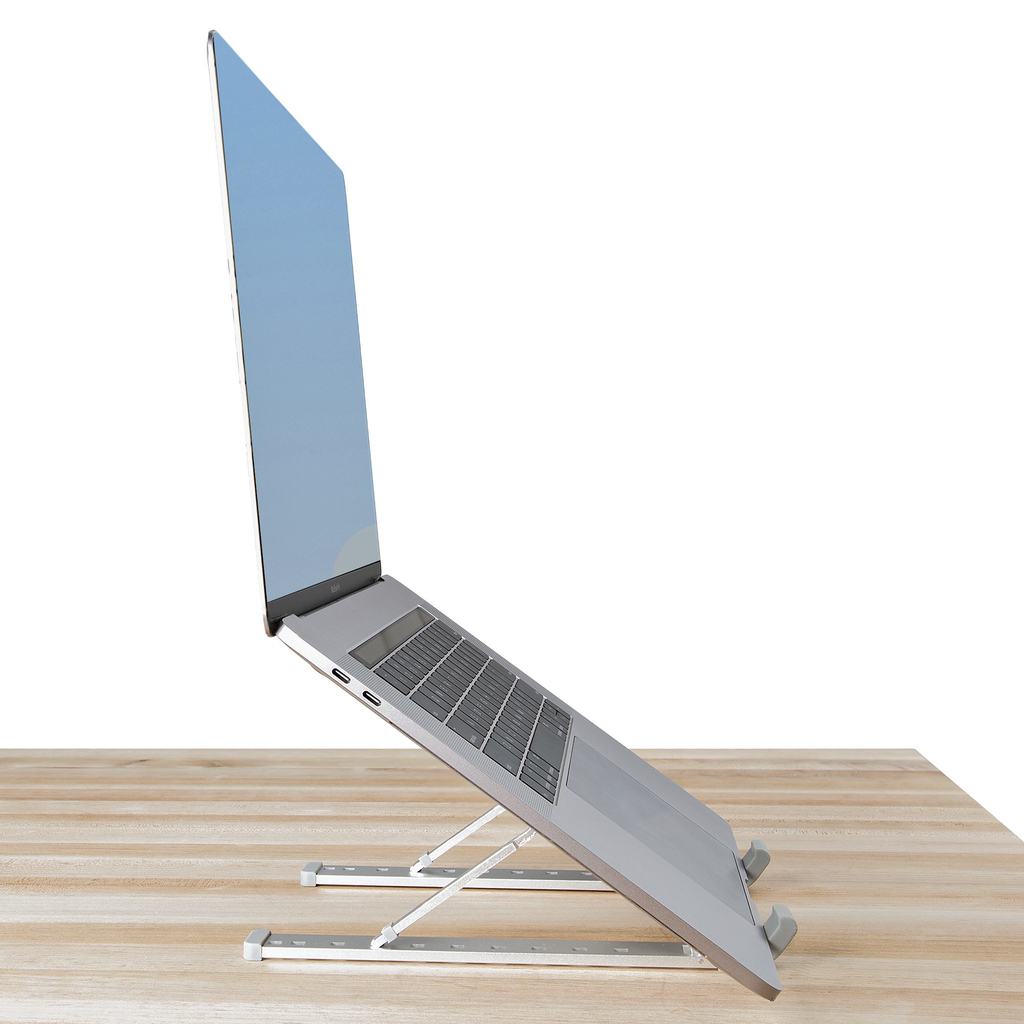 StarTech.com Foldable Laptop Riser Stand, Portable Height Adjustable Ergonomic Laptop Stand, Ventilated Aluminum Frame Supports - Image 3