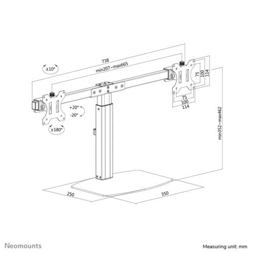 Neomounts FPMA-D865DBLACK Monitor stand 10-27" - gas spring - Image 15