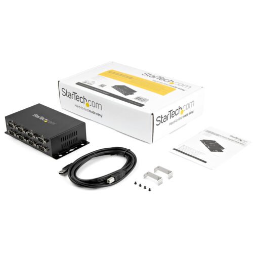 StarTech.com 8 Port USB to DB9 RS232 Serial Adapter Hub – Industrial DIN Rail and Wall Mountable - Image 5
