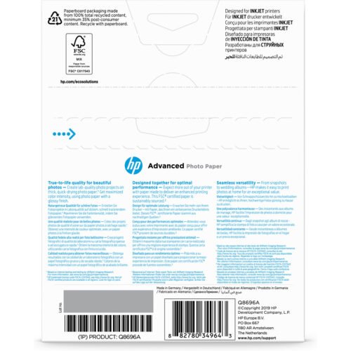 HP Advanced Photo Paper, Glossy, 250 g/m2, 13 x 18 cm (127 x 178 mm), 25 sheets - Image 2
