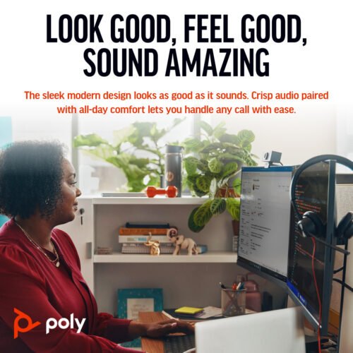 POLY Blackwire 3320 Stereo Microsoft Teams Certified USB-C Headset +USB-C/A Adapter - Image 8