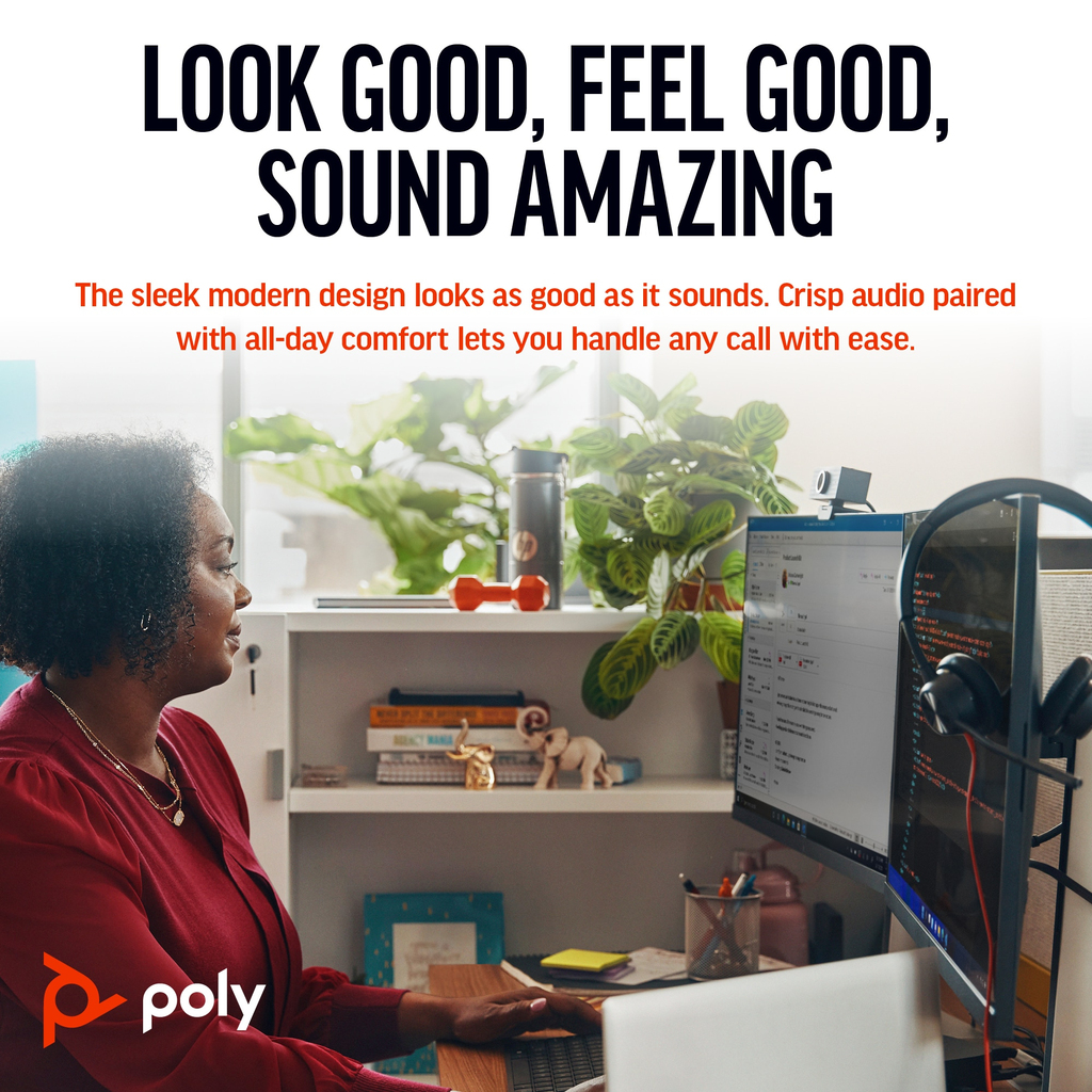 POLY Blackwire 3325 Stereo USB-C Headset +3.5mm Plug +USB-C/A Adapter - Image 5