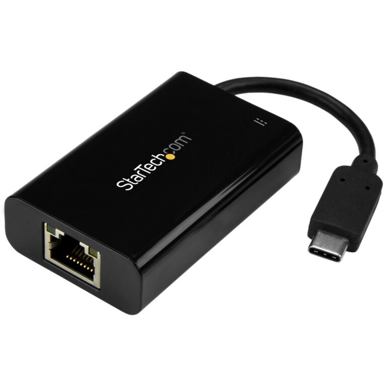 StarTech.com USB C to Gigabit Ethernet Adapter/Converter w/PD 2.0 - 1Gbps USB 3.1 Type C to RJ45/LAN Network w/Power Delivery P