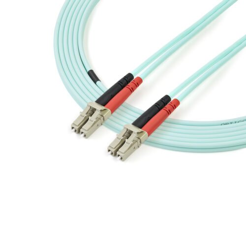 StarTech.com 5m (16.4ft) LC/UPC to LC/UPC OM3 Multimode Fiber Optic Cable, Full Duplex 50/125µm Zipcord Fiber Cable, 100G, Low - Image 3