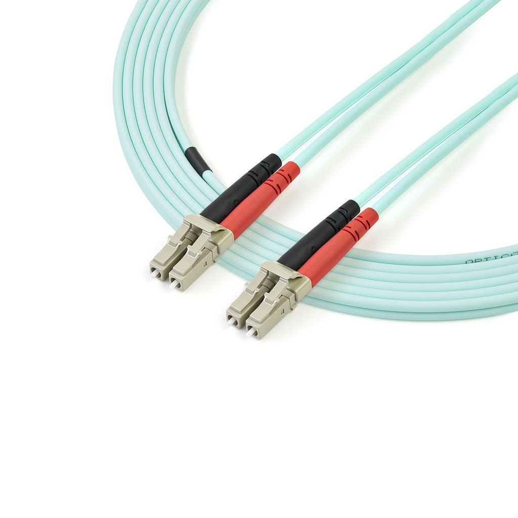 StarTech.com 5m (16.4ft) LC/UPC to LC/UPC OM3 Multimode Fiber Optic Cable, Full Duplex 50/125µm Zipcord Fiber Cable, 100G, Low - Image 3