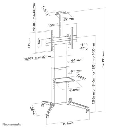 Neomounts FL50-550BL1 TV trolley 37-70" - Image 20