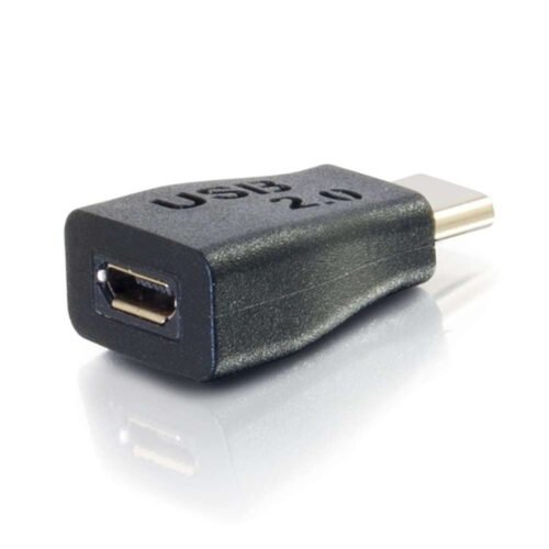 C2G USB 2.0 USB-C® to USB Micro-B Adapter Converter M/F - Black - Image 3