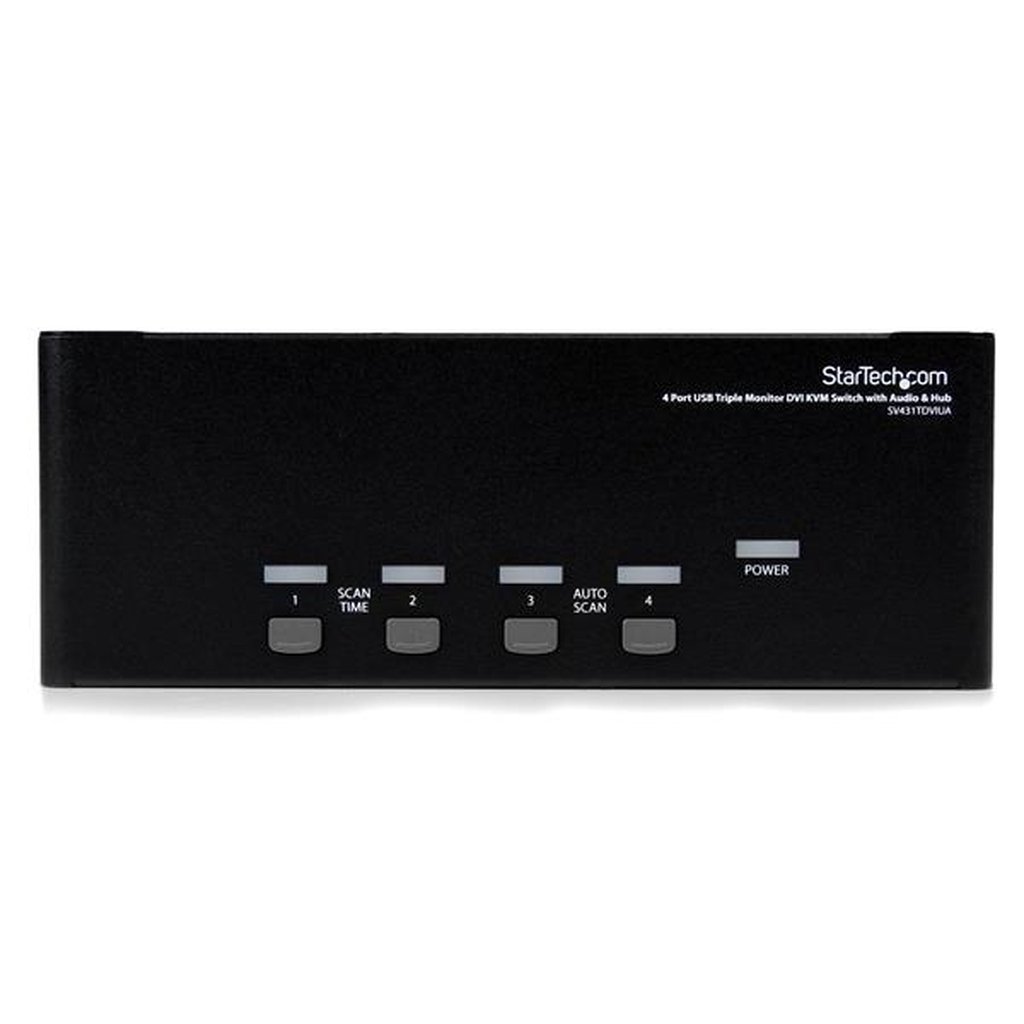 StarTech.com 4 Port Triple Monitor DVI USB KVM Switch with Audio & USB 2.0 Hub - Image 2