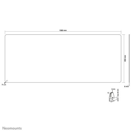 Neomounts NS-GLSPROTECT160 Safety screen with tempered glass - w 158 cm - Image 20