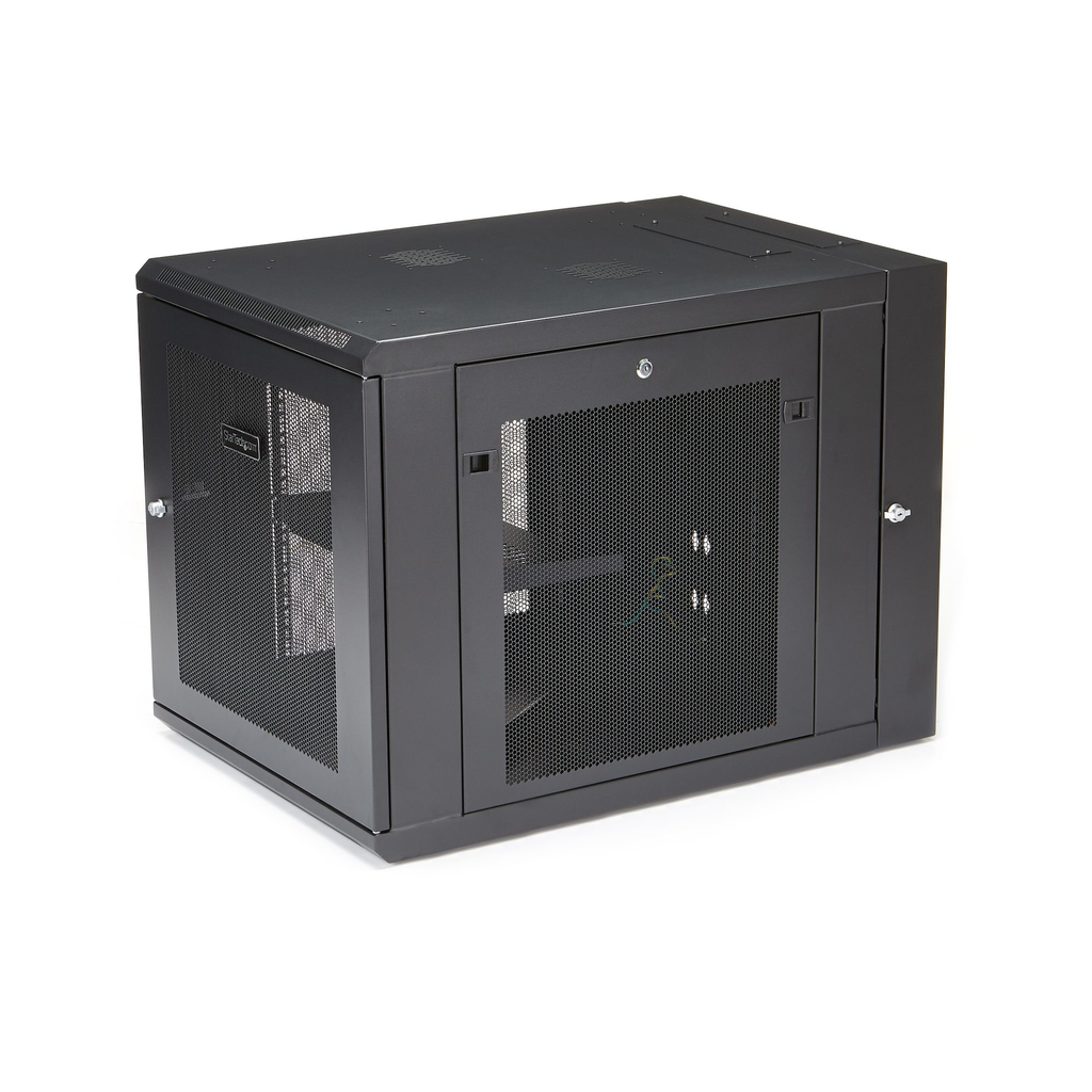 StarTech.com 4-Post 12U Wall Mount Network Cabinet with 1U Shelf, 19" Hinged Wall-Mounted Server Rack for Data / AV / Electroni - Image 3