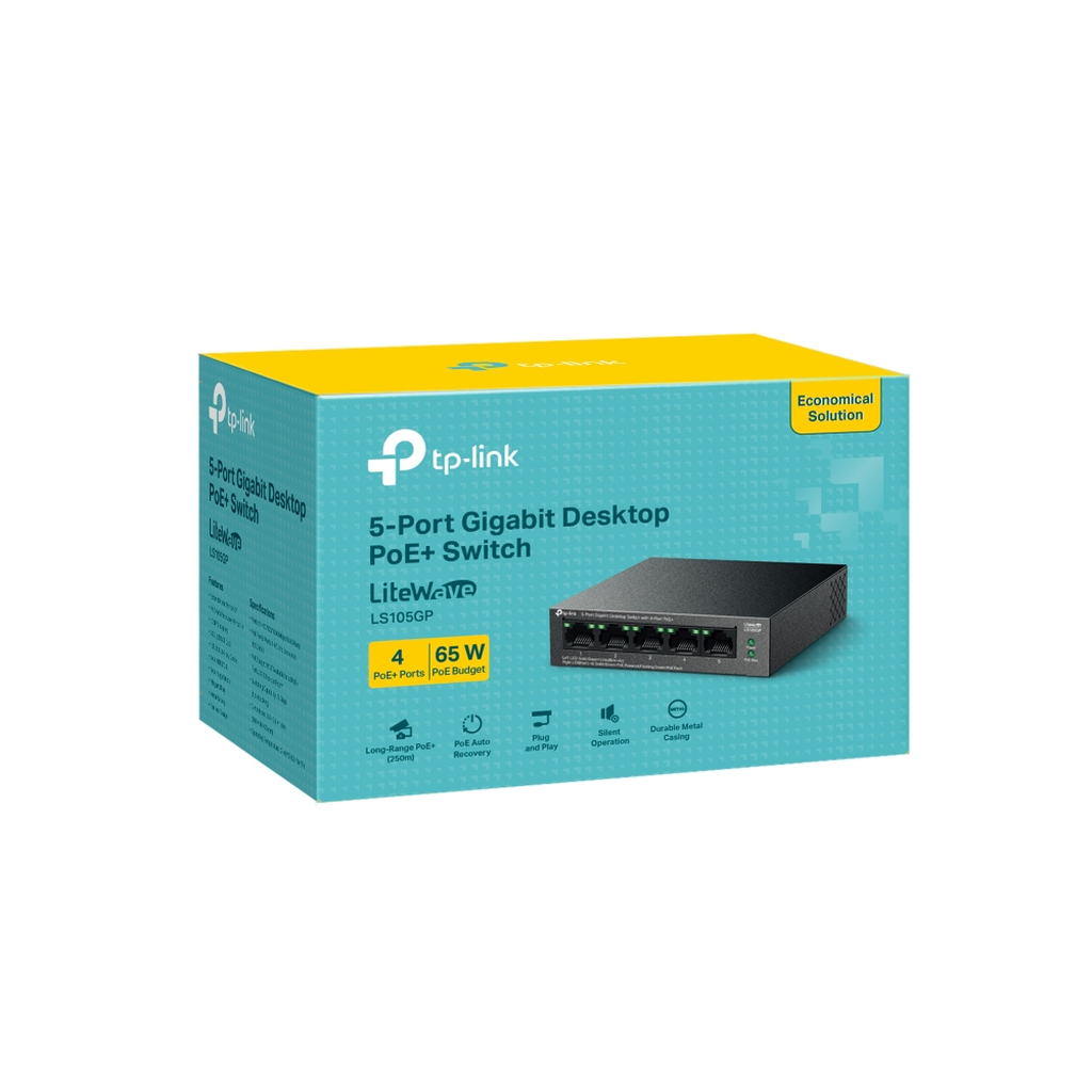 TP-Link LiteWave 5-Port Gigabit Desktop Switch with 4-Port PoE+ - Image 4