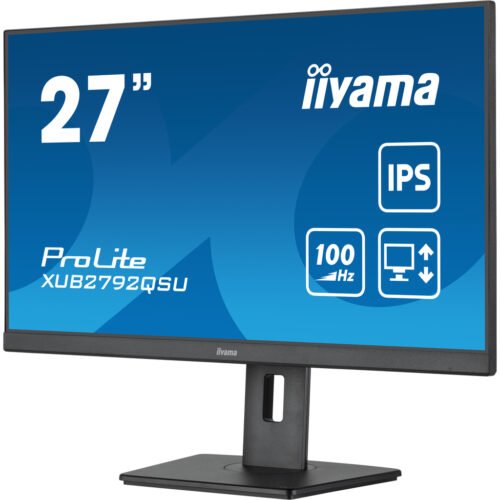 iiyama ProLite 27” QHD IPS technology panel with USB hub and 100Hz refresh rate and 150mm height adjustable stand - Image 5