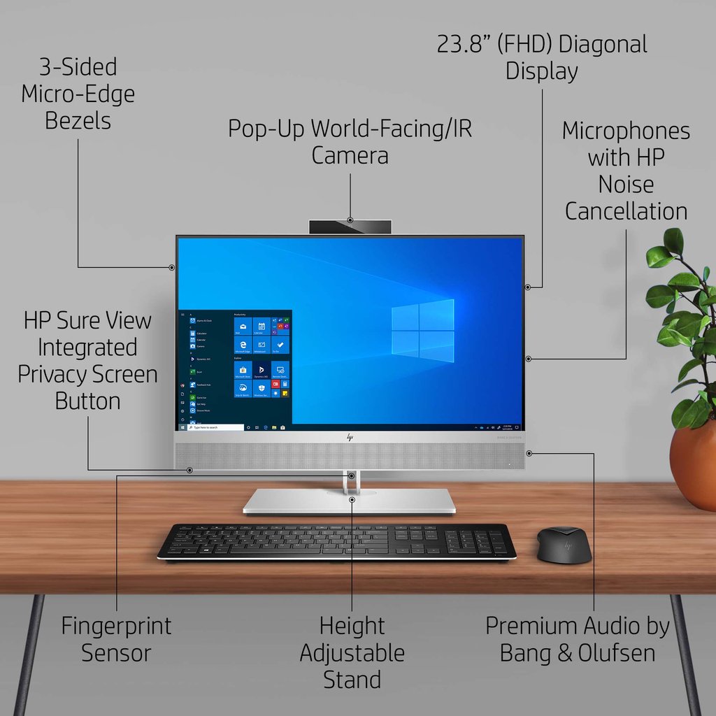 HP EliteOne 800 G6 24inch Intel® Core™ i5 i5-10500 60.5 cm (23.8") 1920 x 1080 pixels Touchscreen All-in-One PC 8 GB - Image 25