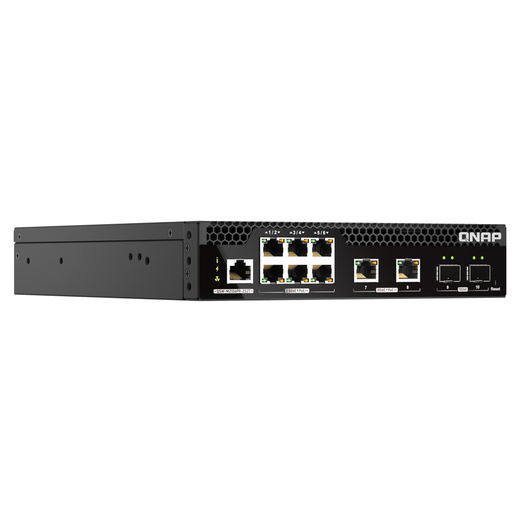 QNAP QSW-M2106PR-2S2T network switch Managed L2 10G Ethernet (100/1000/10000) Power over Ethernet (PoE) 1U Black - Image 4