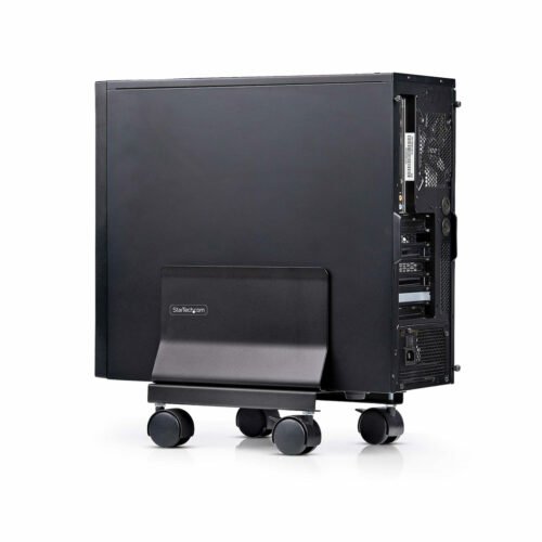 StarTech.com Computer Tower Cart, Rolling Mobile CPU Caddy on Wheels (Casters), Max Load 46.3lb/21kg, Adjustable PC Case Mount, - Image 3
