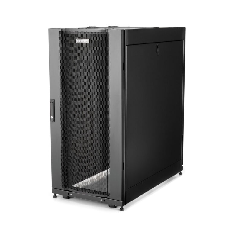 StarTech.com 4-Post 25U Server Rack Cabinet, Lockable 19" Data Rack Cabinet for Computer / AV / IT Equipment, Office / Home Net
