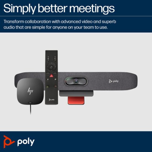 POLY Studio R30 USB Video Bar and BT Remote with HP USB-C Dock G5 (ABU) - Image 7