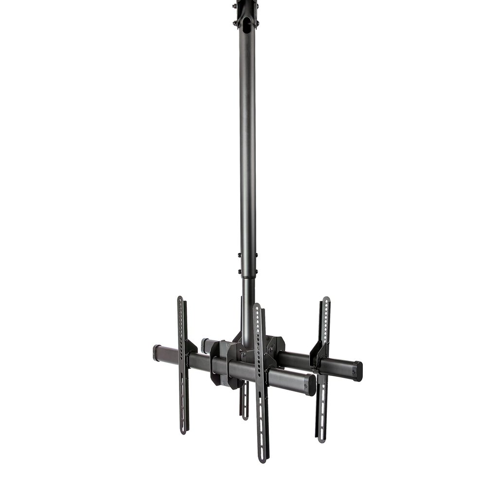 StarTech.com Dual TV Ceiling Mount - Back-to-Back Heavy Duty Hanging Dual Screen Mount with Adjustable Telescopic Pole - Tilt/S