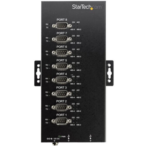 StarTech.com 8 Port Serial Hub USB to RS232/RS485/RS422 Adapter - Industrial USB 2.0 to DB9 Serial Converter Hub - IP30 Rated - - Image 2