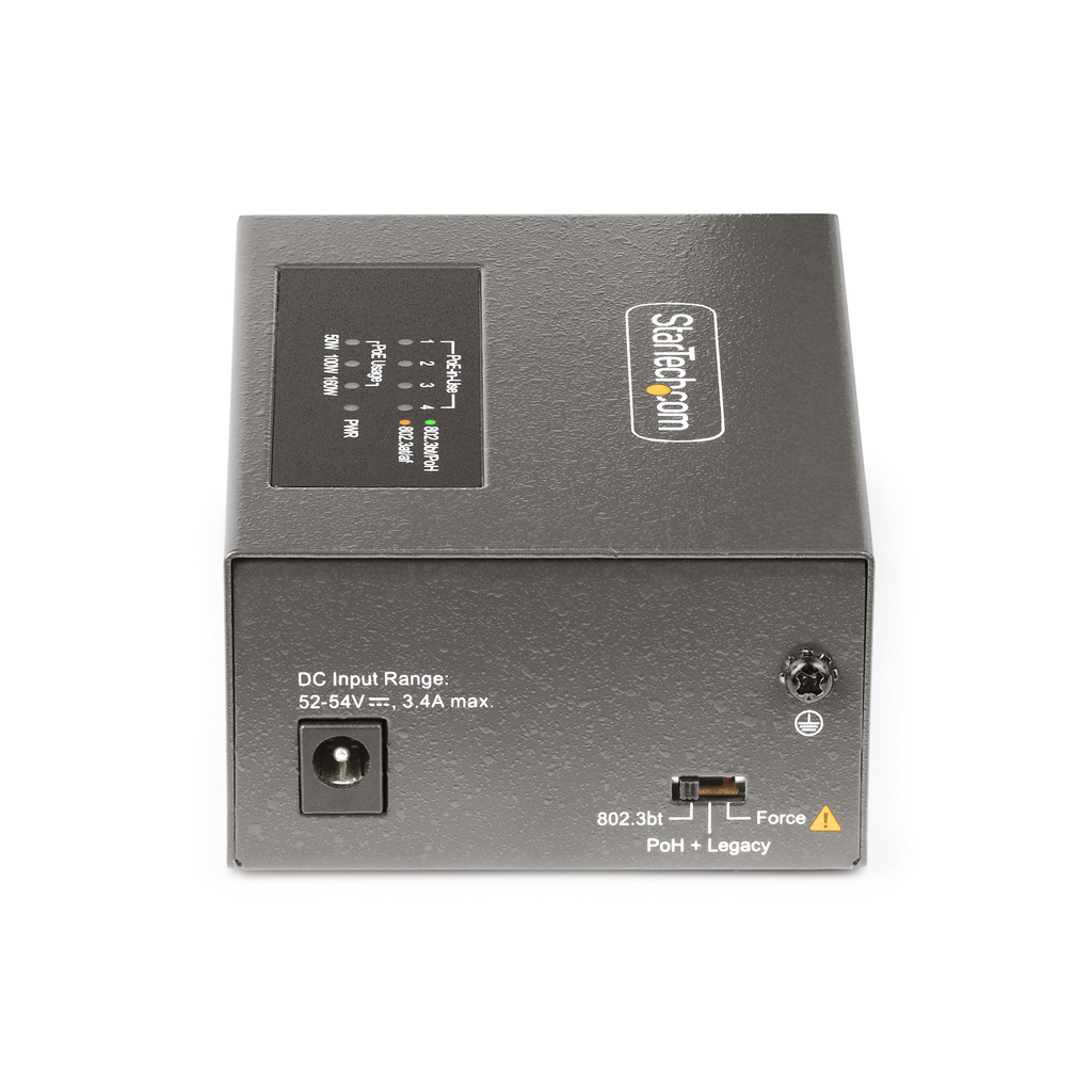 StarTech.com 4-Port Multi-Gigabit PoE++ Injector, 5/2.5/1G Ethernet (NBASE-T), PoE/PoE+/PoE++ (802.3af/802.3at/802.3bt), 160Wat - Image 2