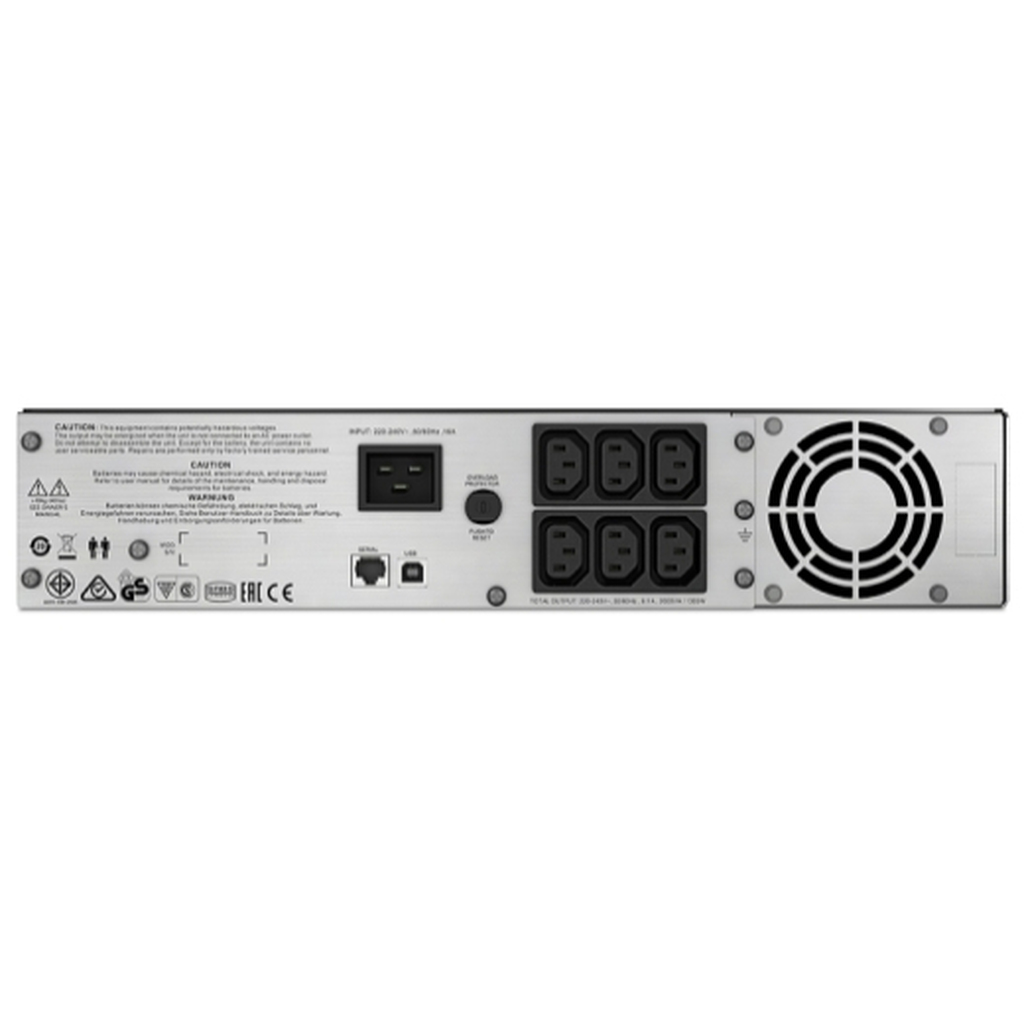 APC Smart-UPS C, Line Interactive, 2000VA, Rackmount 2U, 230V, 6x IEC C13 outlets, USB and Serial communication, AVR, Graphic L - Image 2